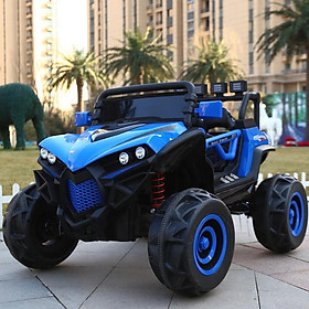 Ô tô xe điện siêu địa hình XJL-588 2 ghế 4 động cơ cho bé vận động đạp ga ( Đỏ -Trắng - Xanh)