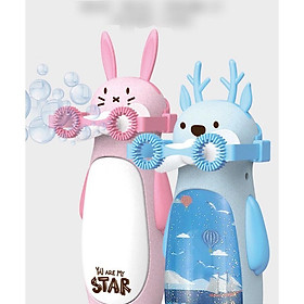Mua QUẠT THỔI BONG BÓNG HÌNH THÚ SẠC PIN CÓ ĐÈN-Máy thổi bong bóng hình thú kiêm quạt mini cầm tay sạc pin để bàn