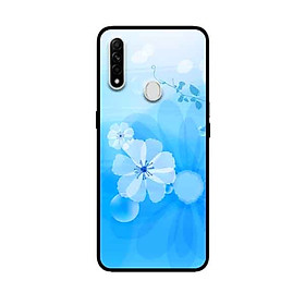 Ốp Lưng in cho Oppo A31 Mẫu Bông Hoa Nền Xanh - Hàng Chính Hãng