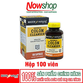 Colon Cleanser Mason Natural Hộp 100 viên làm sạch đại tràng giảm đầy hơi tiêu hóa khỏe ngừa táo bón - Hộp 100 viên