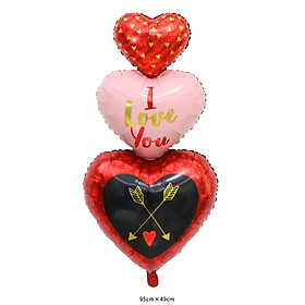 Bong bóng kiếng tráng nhôm trái tim i love you trang trí in chữ tình yêu valentine