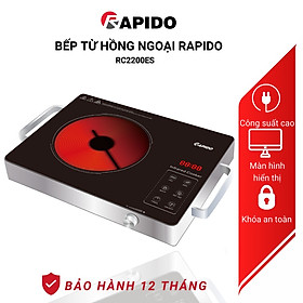 Mua Bếp hồng ngoại đơn Rapido 2200W điều khiển cảm ứng  nấu nhanh tiết kiệm điện  dùng được mọi loại nồi chảo - Hàng chính hãng