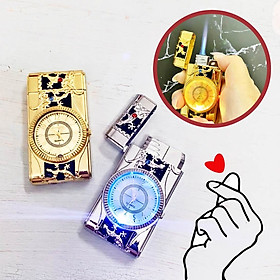 Mua Bật lửa hột quẹt khè đồng hồ 2IN1 hình tắc kè có đèn Led nhấp nháy - xài ga