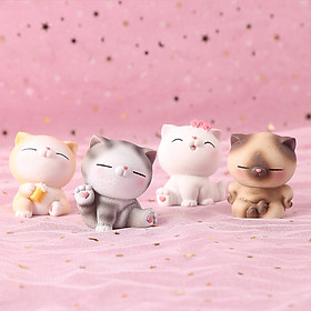 Tượng trang trí mèo con chân trái tim dễ thương - Mô hình trang