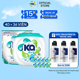 Combo Viên Giặt Xả Đa Năng 4 Trong 1 KA Universal (Hộp 36 Viên + Túi 40 Viên)