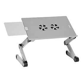 Adjustable Laptop Cooling Stand Lap Desk with Mouse Tray Ergonomic Height Angle Aluminum Alloy Desktop Tray Computer Riser Table Cooler Folding Holder