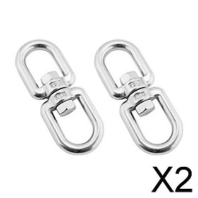 2x2 Pieces 304 Marine Grade Stainless Steel Chain Anchor Swivel Jaw - Silver
