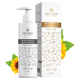Kem body dưỡng trắng da toàn thân Truesky Premium dạng lotion thẩm thấu nhanh phiên bản cao cấp 200ml - Whitening Body Lotion