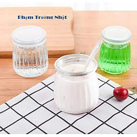 Combo 06 Hũ thủy tinh, hũ puddinh, hũ sữa Chua 200ml Nắp nhựa | Hũ Thủy Tinh Sữa Chua Nắp Nhựa