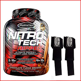Sữa tăng cơ, giảm mỡ MuslceTech Nitro Tech Ripped - Hộp 4lbs (1.8g) – Hỗ trợ phục hồi, phát triển cơ bắp, giảm mỡ thừa cho người tập thể hình và thể thao - Hàng chính hãng Muscletech USA - Mùi Chocolate - Kèm Quà Tặng