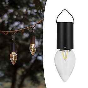 Camping Lantern IP4 Waterproof Lights Bulbs for Hiking 17.5cmx5.5cm Black