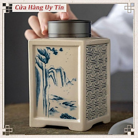 Mua Hũ đựng trà gốm tro thực vật  bình đựng trà khoảng 200-400gr trà khô
