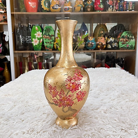 Mua Bình hoa sơn mài  dát vàng Thanh Bình Lê hoa đào size 30x14 cm