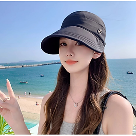 Hình ảnh Mũ nữ lưỡi trai vành vừa phong cách Hàn, nón đi nắng chống tia cực tím cao cấp