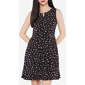 Đầm Sát Nách Họa Tiết Chấm Vàng DDC1652CB4 - Đen