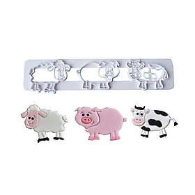 Farm Animal Pig Cow Sheep Design Fondant Cake Mould Mold Cutter Chocolate Mould Tool for Sugarcraft Cake Decoration