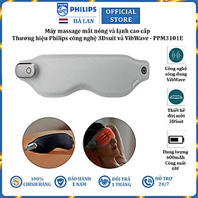 Máy massage mắt nóng và lạnh công nghệ 3Dsuit và VibWave Philips PPM3101E - Hàng Nhập Khẩu