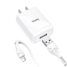 Mua Bộ sạc 2.4A Hoco DC13 chuôi dẹt 1 cổng Usb kèm dây sạc dài 1M cho iPhone/iPad - Hàng chính hãng