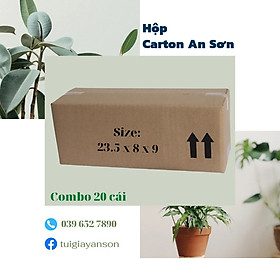 Combo 50 Hộp Bìa Carton Hộp Bìa Gói Hàng Ship Cod Dày Dặn KT 23.5x8x9cm