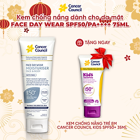 Kem chống nắng cho da mặt & body chống nước Cancer Council Face Day Wear SPF50+/PA++++ 75ml