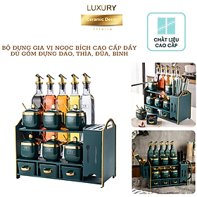 Mua Bộ Hũ Đựng Gia Vị Ngọc Bích Bằng Sứ Cao Cấp Gồm Đựng Đũa  Thìa  Dao  Lọ Đầy Đủ - Hàng Nhập Khẩu