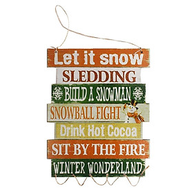 Door Hanging Sign Merry Christmas Wooden Plaque Board Wall Hanging Decor-A