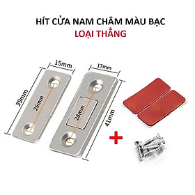 Mua COMBO 2 Nam Châm Gắn Cánh Tủ  Giữ Cánh Cửa Có Lực Hút Mạnh - Giữ Chốt Cánh Tủ Quần Áo  Ngăn Kéo  Tủ Bếp Tiện Lợi  LOẠI THẲNG - MÀU BẠC