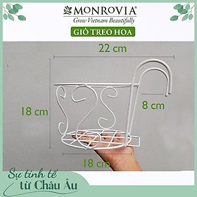 Mua Combo 3 Giỏ treo chậu hoa ban công MONROVIA  giỏ sắt treo chậu hoa ban công  chậu treo ban công  kệ treo ban công  móc treo  khung thép  sơn tĩnh điện chính hãng thương hiệu MONROVIA  - Màu Trắng