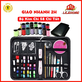 Bộ Kim Chỉ May Vá Quần Áo Xách Tay Mini 58 Món Tiện Lợi Kèm Bao Da Cao Cấp-Hàng Chính Hãng