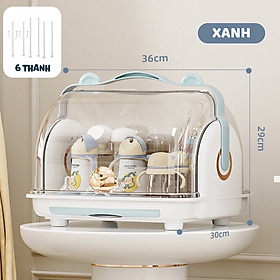 Giá úp bình sữa cao cấp có nắp đậy hình gấu 9BABY - hàng chính hãng
