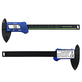 Mua Thước kẹp điện tử nhựa sợi cacbon dài 150mm độ chia 0.1mm có sẵn pin- Thước đo độ dài điện tử - Thước cặp điện tử