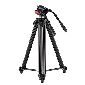 Chân Đỡ Máy Ảnh Tripod Hợp Kim Nhôm Andoer Và Tay Cầm Thủy Lực Kép Cho Máy Quay Phim DSLR Canon Nikon Sony (180 cm)(8Kg)