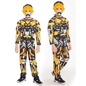 Hóa Trang Người Máy Biến Hình Bumblebee Kèm Mặt Nạ Cho Bé