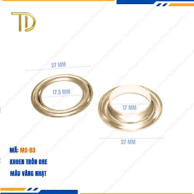 Khoen ore mắt cáo, Khoen mắt cáo ore, Vòng khoen túi xách 27mm công nghệ mạ điện độ bền 5-8 năm