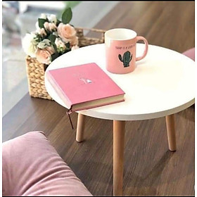 Mua Bàn trà  bàn sofa tròn trắng 60x50  bàn cafe phòng khách  bàn coffee  bàn gỗ MDF chất lượng
