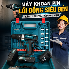 Máy Khọan Pin Cầm Tay Công Suất Mạnh Lõi Đồng Cao Cấp Kèm 2 Pin Và Nhiều Phụ Kiện Tiện Lợi, vòi nước, đồng hồ treo tường