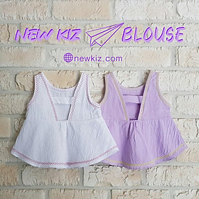 Áo Blouse Bé Gái Viền Thêu Tay - Nhập Khẩu Hàn Quốc