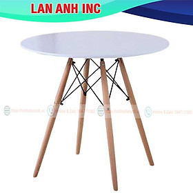 Bàn ăn cafe gỗ tròn đẹp hiện đại nhập khẩu giá rẻ Eames LAB01T