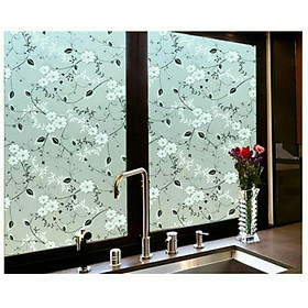 Mua 3m Decal dán kính hoa trắng lá đen sang trọng