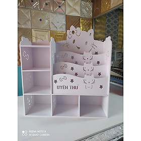 Mua (Khắc tên free) Kệ sách Gấu 3 Kitty (size vừa)
