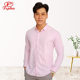 Áo sơ mi nam màu vàng pastel, hiệu cao cấp Amazing, dáng body slim fit, không túi, style Hàn Quốc