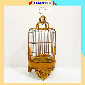 Lồng chim khuyên đục chân cao cấp chất liệu trúc già siêu đẹp kèm móc