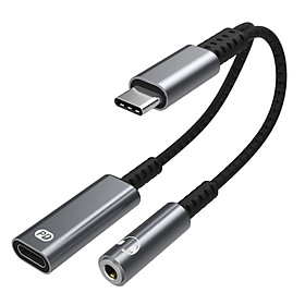 USB Type C Headset Adapter USB C PD 3.0 Fast Charging for Mobile Phones