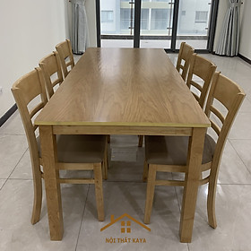 Bộ Bàn Ăn HT 07.2 MÀU GỖ TỰ NHIÊN 6 Ghế
