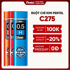 Ruột Chì Kim Pentel Ain Stein 2B Ngòi 0.3/0.5/0.7/0.9mm | Cấu Trúc Tổ Ong Siêu Cứng | Nét Viết Trơn Mượt