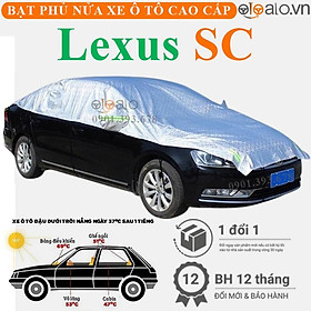 Bạt phủ nửa nóc xe Lexus SC vải dù 3 lớp