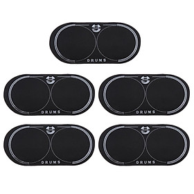 MagiDeal 5pcs Double Pedal Patch For Bass Kick Drum Parts 12.8x6.5cm Black