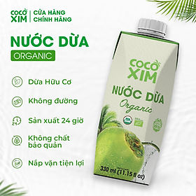 Hộp Nước Dừa Cocoxim Organic 330ml/Hộp