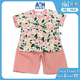 Bộ quần áo bà ba lửng Hoa Đăng tiêu hồng tơ - AICDBGCJFYVZ - AIN Closet