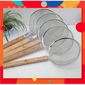 Vợt Mì Cán tre - Màu inox cán gỗ,20cm